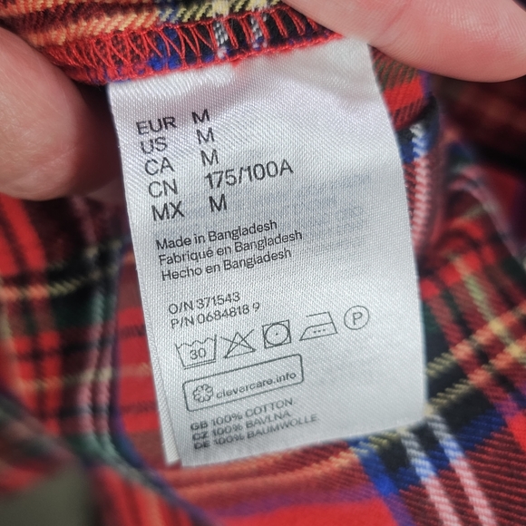 Divided By H&M Multi Color Long Sleeve Button Down Flannel Shirt Size Medium - Picture 4 of 12